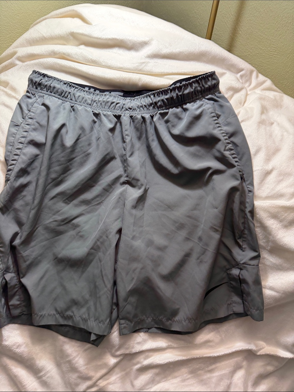 Nike Men's Gray Athletic Shorts with Elastic Waist